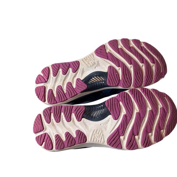 Asics Women’s 10 Gel Nimbus 23 Blue & Pink Running Shoes Sneakers Padded 42 - Picture 3 of 7